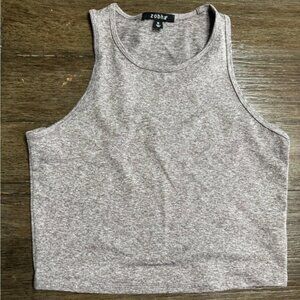 Zobha Gray Fitted Crop Tank Top‎